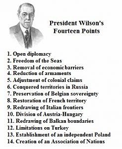 President Wilson Announces 14 Point Peace Program