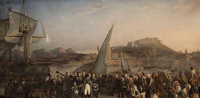 Napoleón es desterrado a la isla de Elba
