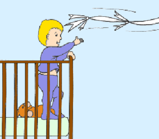 Rachel flew through the bedroom where there was a little baby sitting in a crib.