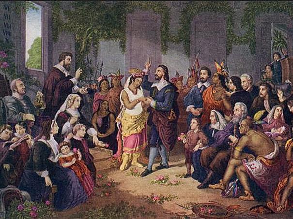 Pocahontas and John Rolfe Marriage