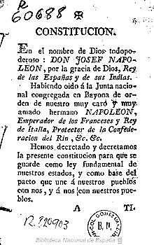 Estatuto de Bayona (Napoleón publica "Carta otorgada")