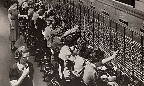 First telephone line - First telephone exchange
