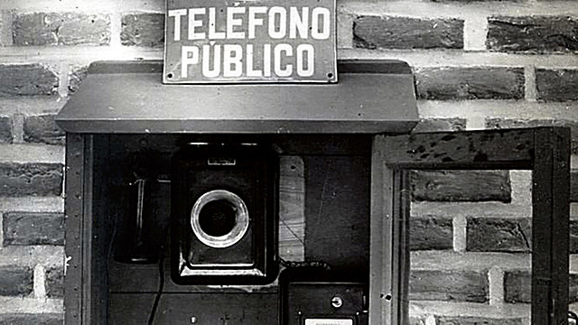 The first public telephone