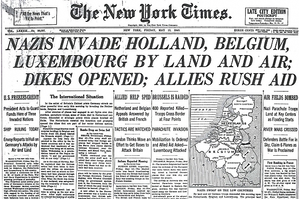 Netherlands, Belgium, and Luxembourg completely taken over