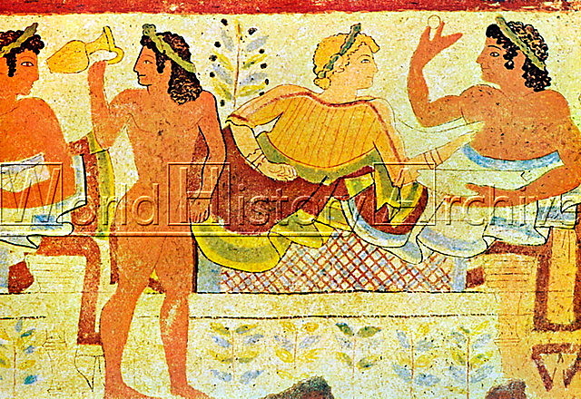 Tumba de los Leopardos, en Tarquinia.