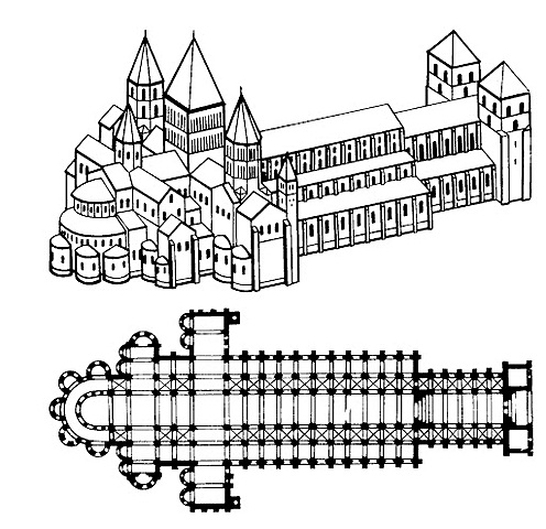 Abadía de Cluny I. (Orden benedictina). (909).