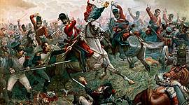 Timeline: batalla waterloo(1815): fue una batalla donde Prusia Rucia Inglaterra y Austria derrotaron definitivamente a Napoleon , al ser derrotado lo destierran a una isla llamada santa elena