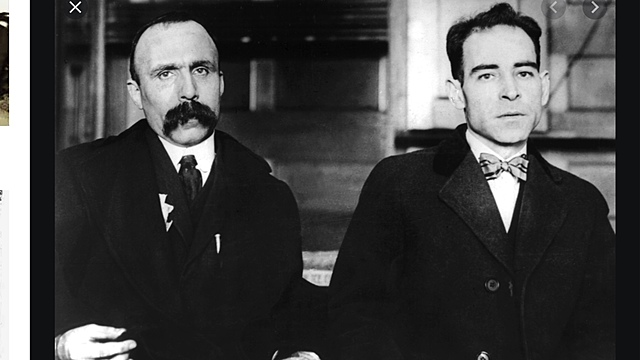 Sacco and Vanzetti arrested for armed robbery and murder