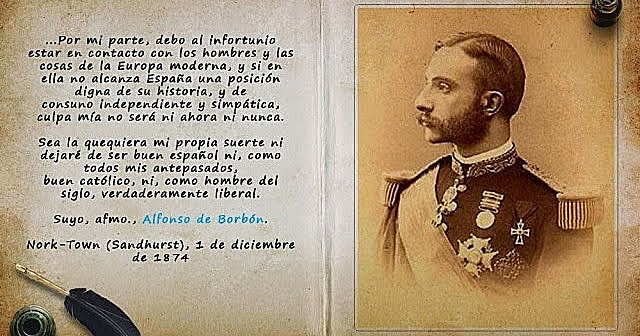 FIRMA DEL MANIFIESTO DE SANDHURST POR ALFONSO XII