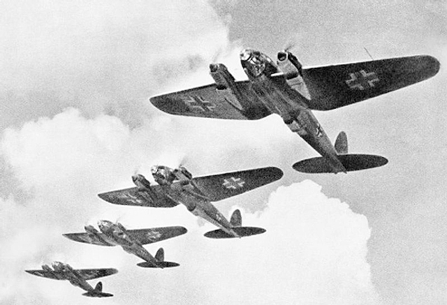 German Air Force bombs Poland