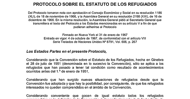 Protocolo sobre el Estatuto de los Refugiados