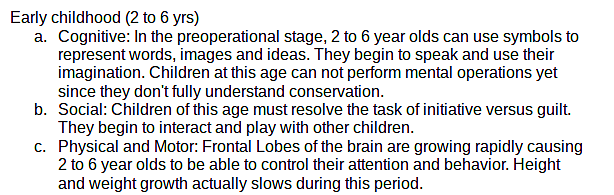 Early Childhood (2-6)