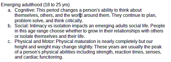 Emerging Adulthood (18-25)