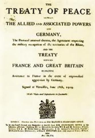 The treaty of Versailles was signed.
