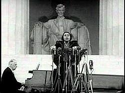 Marian Anderson sings at the Lincoln Memorial