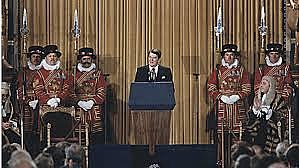 Reagan addresses Parliament in England