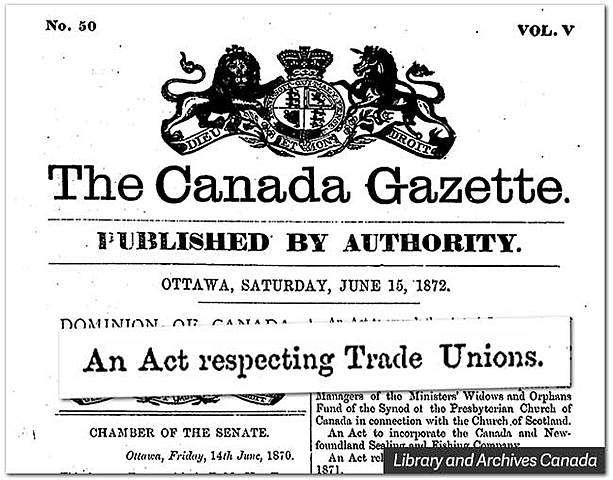 First Labour Union in Canada