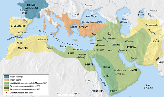 L'Imperi islàmic fou frenada per l'Imperi bizantí