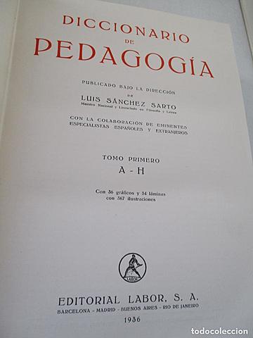 Diccionario de Pedagogía de 1936.