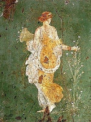 ROMA. Fresco de la primavera. Museo Arqueológico de Nápoles (Italia)