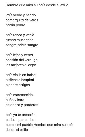 Hombre que mira a su país desde el exilio