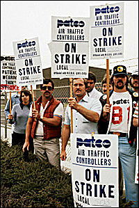 Reagan and air-traffic controllers strike