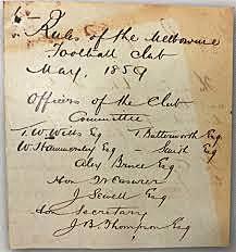 Original 10 Rules of Australian Football were Created