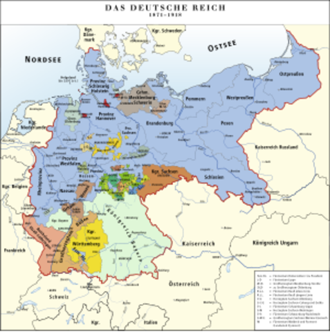 Creation of German Empire after victory over France