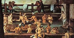 Baños públicos en la época medieval.