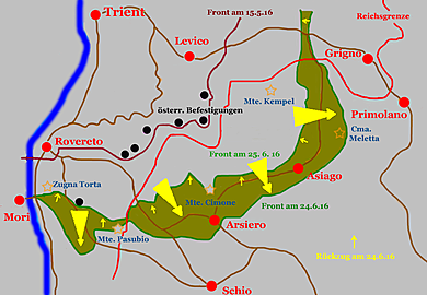 Battaglia degli Altipiani (Strafexpedition)  - Le lotte tra Italia e Austria