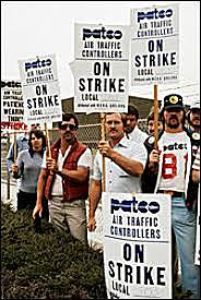 Reagan and air-traffic controllers strike