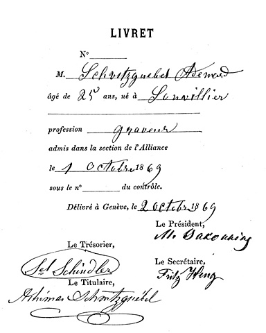 Creación de la Alianza Internacional de la Democracia Socialista, una asociación anarquista secreta creada en 1868 por Bakunin.