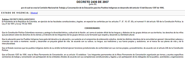 Decreto 2406 de junio de 2007