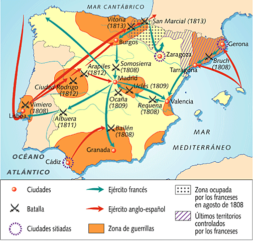 Las últimas tropas francesas abandonan España. Fin de la guerra de la Independencia.