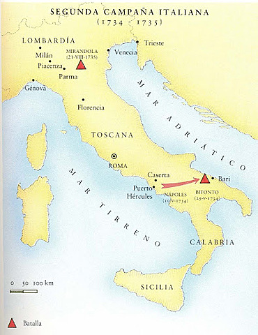 Felipe V consiguió el Reino de Nápoles para su hijo Carlos III