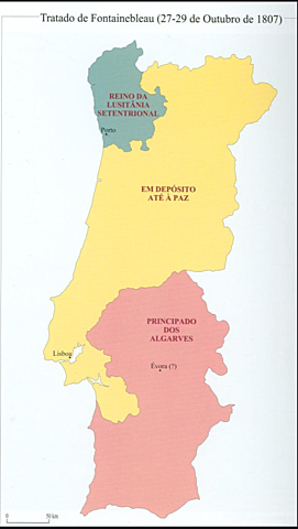 Tratado de Fontainebleau para el reparto de Portugal entre España y Francia