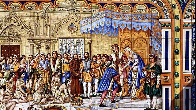 Christopher Columbus is received by the Catholic kings