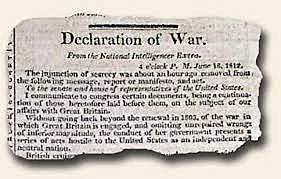 The United States declares war on Great Britain