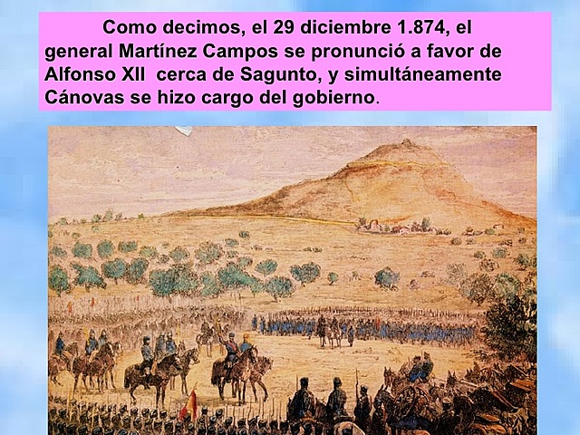 PRONUNCIAMIENTO GENERAL MARTÍNEZ CAMPOS EN SAGUNTO