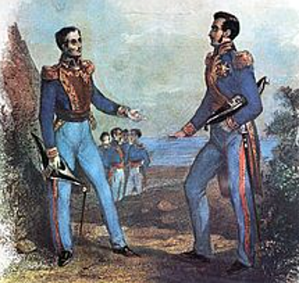 Jose de San Martin frees Peru from Spain