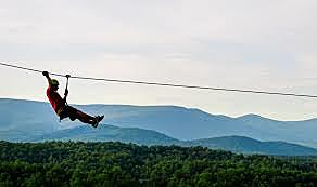 Trying the zipline - Risktaker