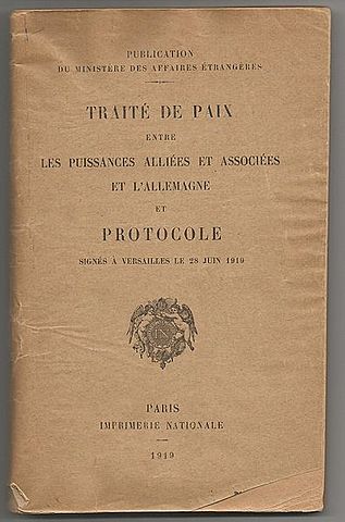 The Treaty of Versailles is signed.