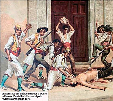 Revolució del petroli en Alcoy, con el apoyo de la FRE-AIT