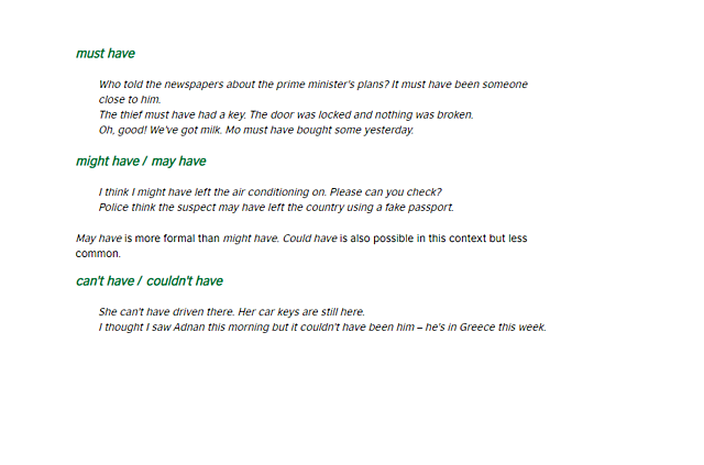 PAST MODALS DEDUCTION