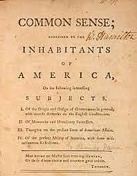"Common sense" published by Thomas Pain