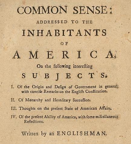 "Common Sense" Published By Thomas Paine