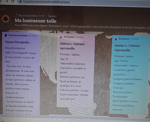 Les élèves se présentent