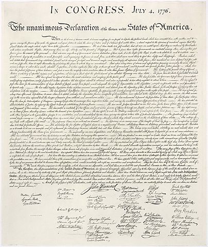 Declaración de Independencia de los Estados Unidos.
