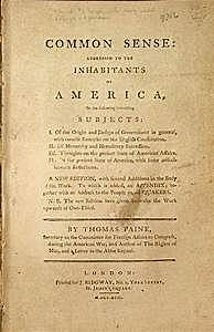 "common sense" published by Thomas Paine