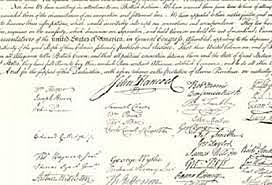 The declaration of independence is signed